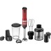 BLACK+DECKER Kitchen Wand Cordless Immersion Blender, 4 in 1 Multi Tool Set, Hand Blender with Charging Dock, Red (BCKM1014K06)
